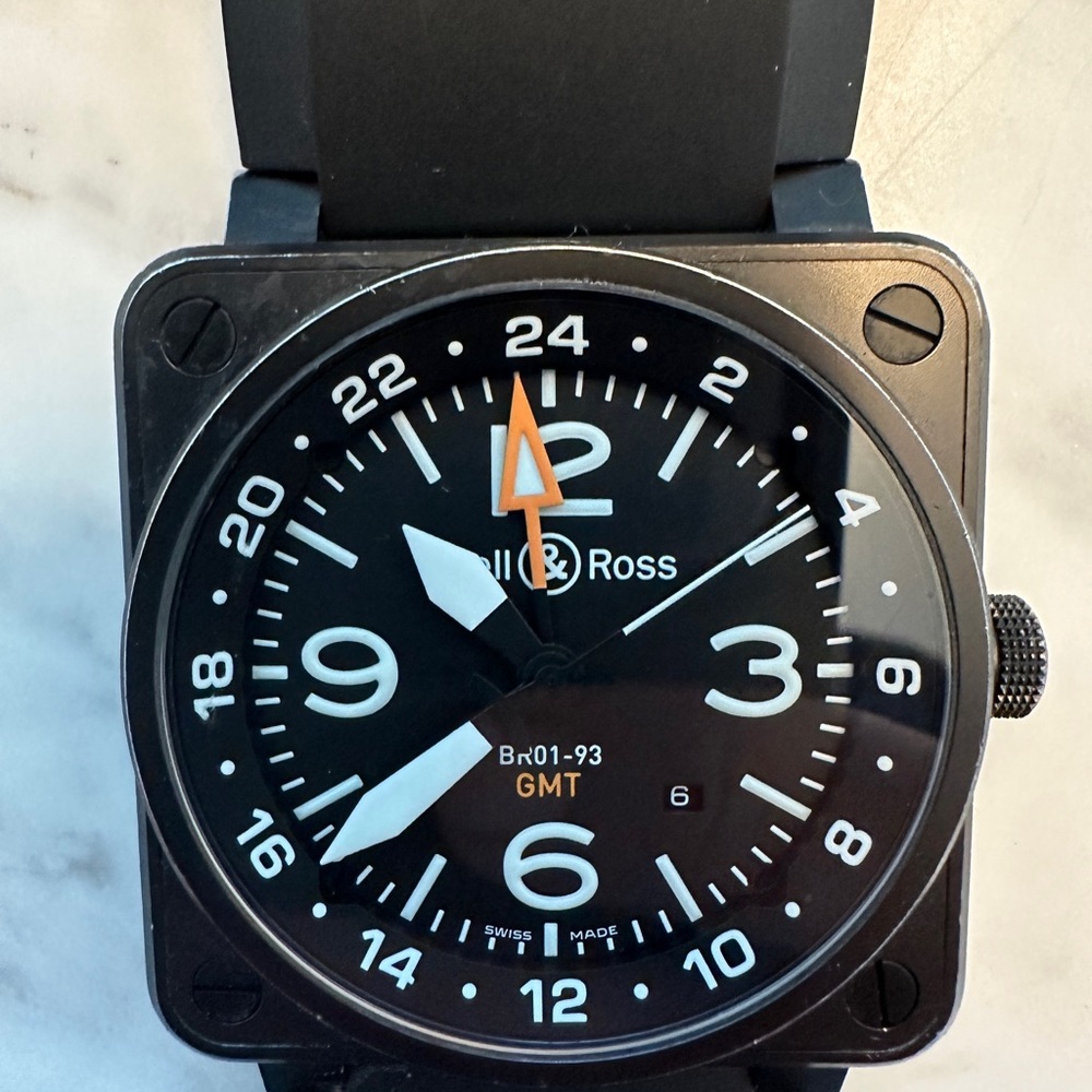Bell & Ross BR01-93 GMT - Rare and one of the most popular aviation models